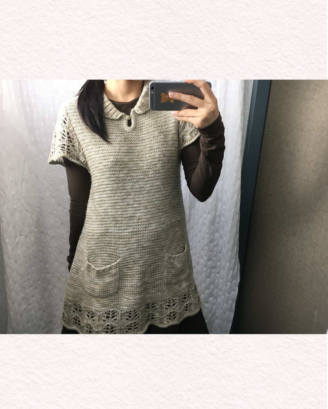 베이지 보카시 니트 원피스 상품이미지2