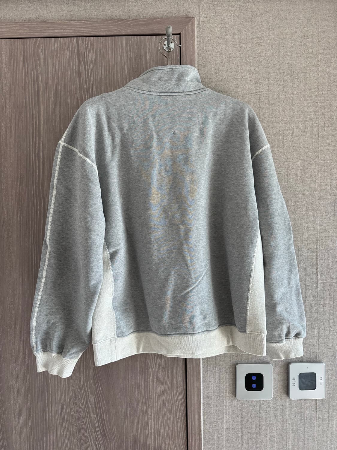 [RAMORIN]라모랭 하프집업 스웻셔츠_멜란지 그레이 투톤(XL) 상품이미지2