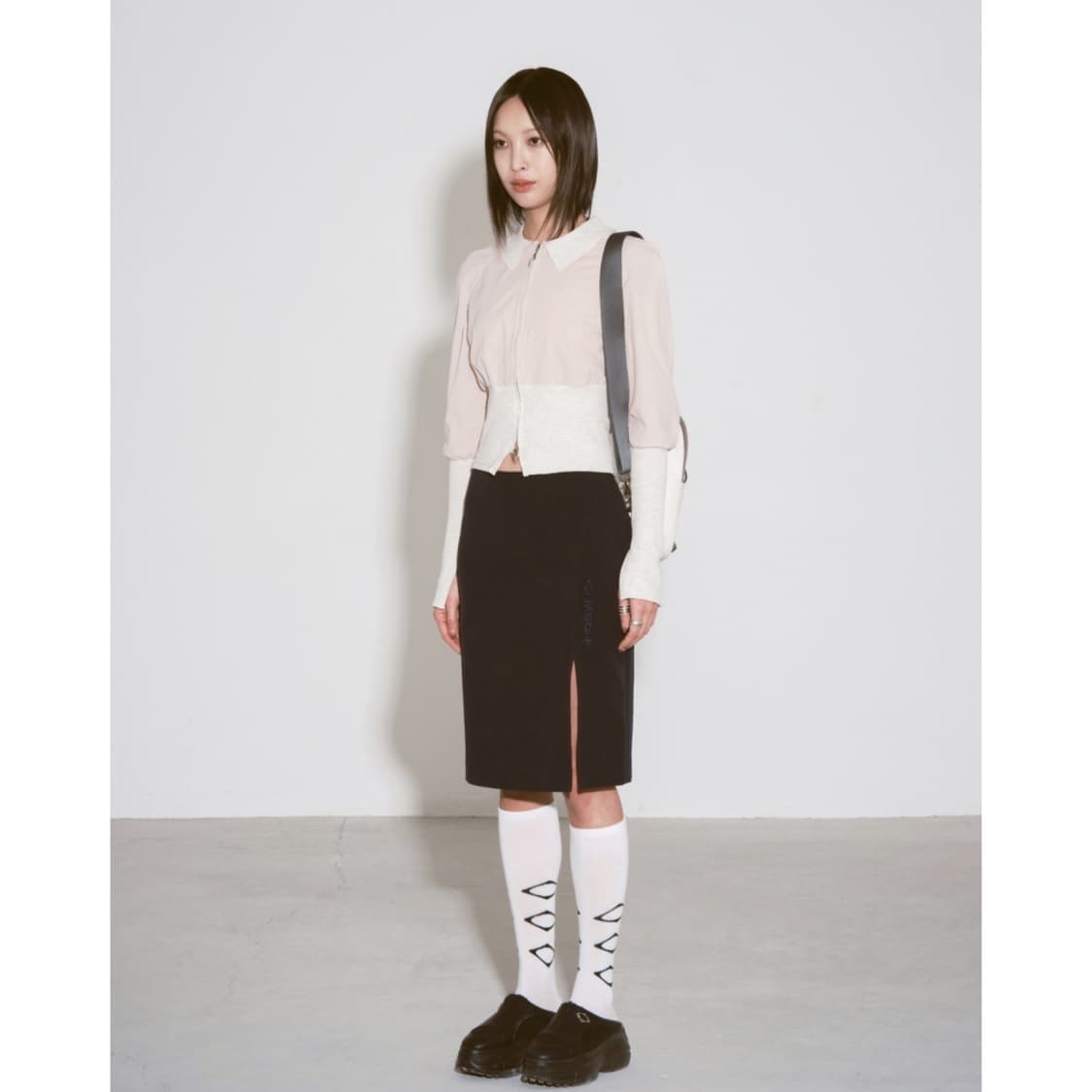 급처) 미스치프 라이트웨이트 와플 집업 셔츠  S 라이트베이지 상품이미지4