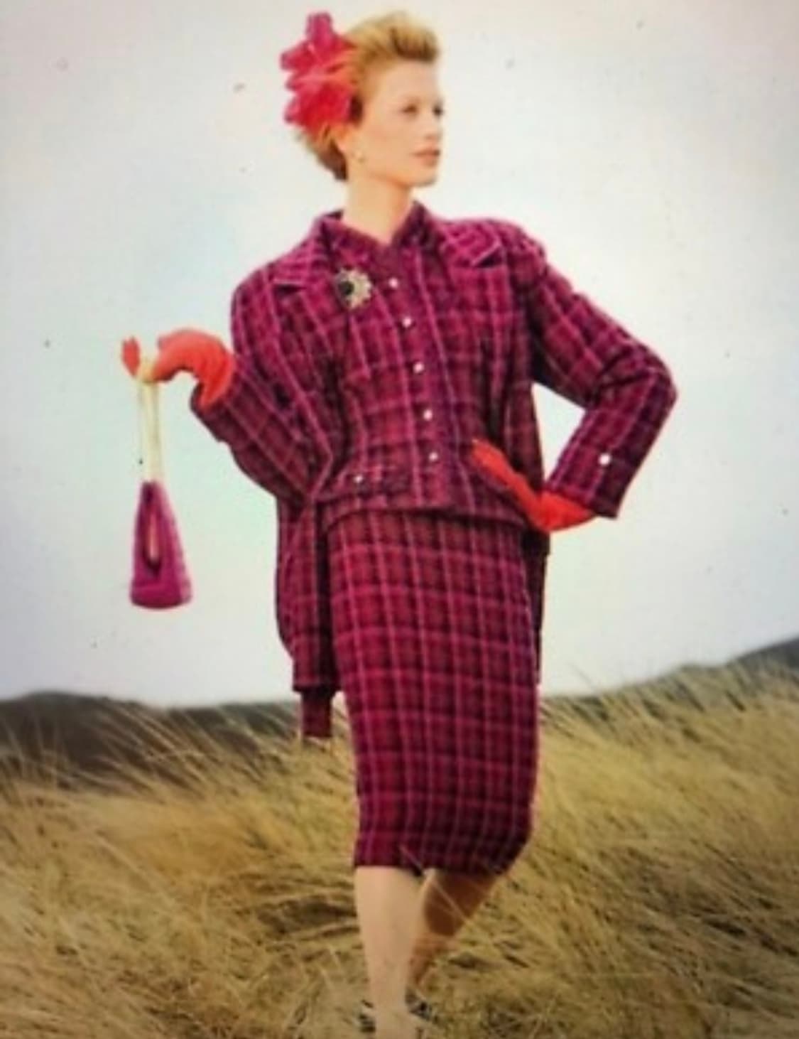 CHANEL샤넬트위드자켓 핫핑크 체크 상품이미지9