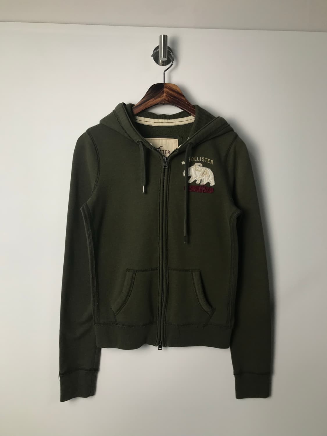 홀리스터 y2k 와투케 카키 딱붙 후드집업 상품이미지2