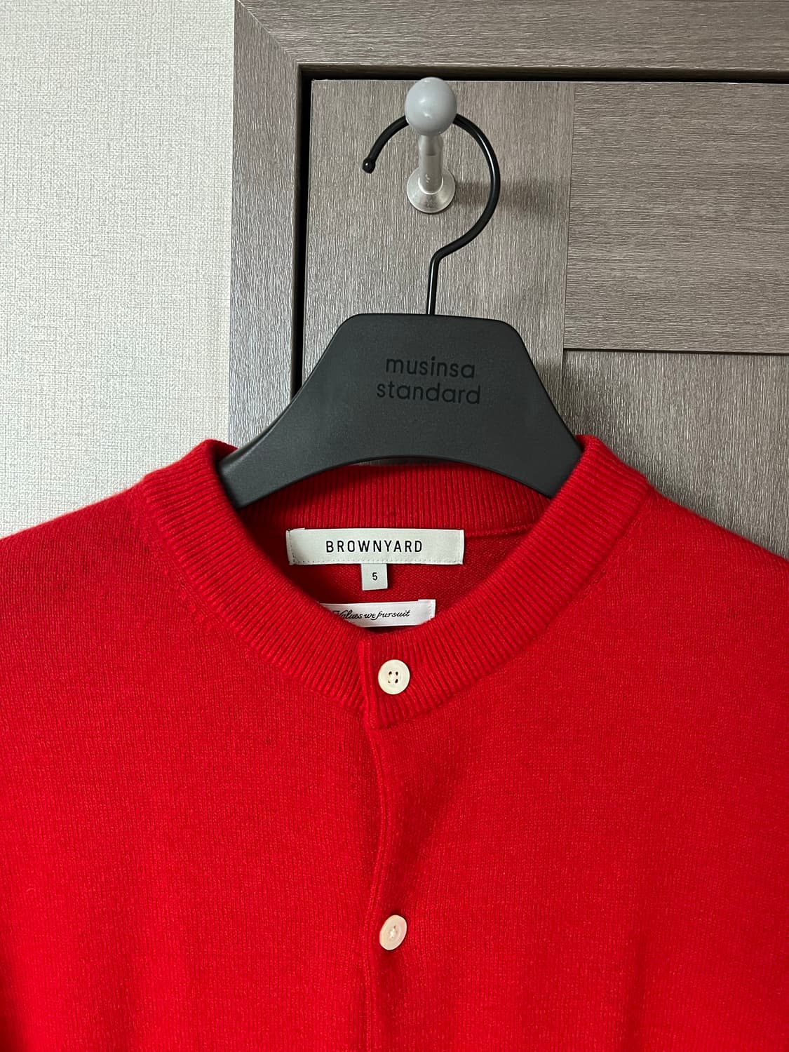브라운야드 라운드넥 가디건 레드 5 상품이미지2