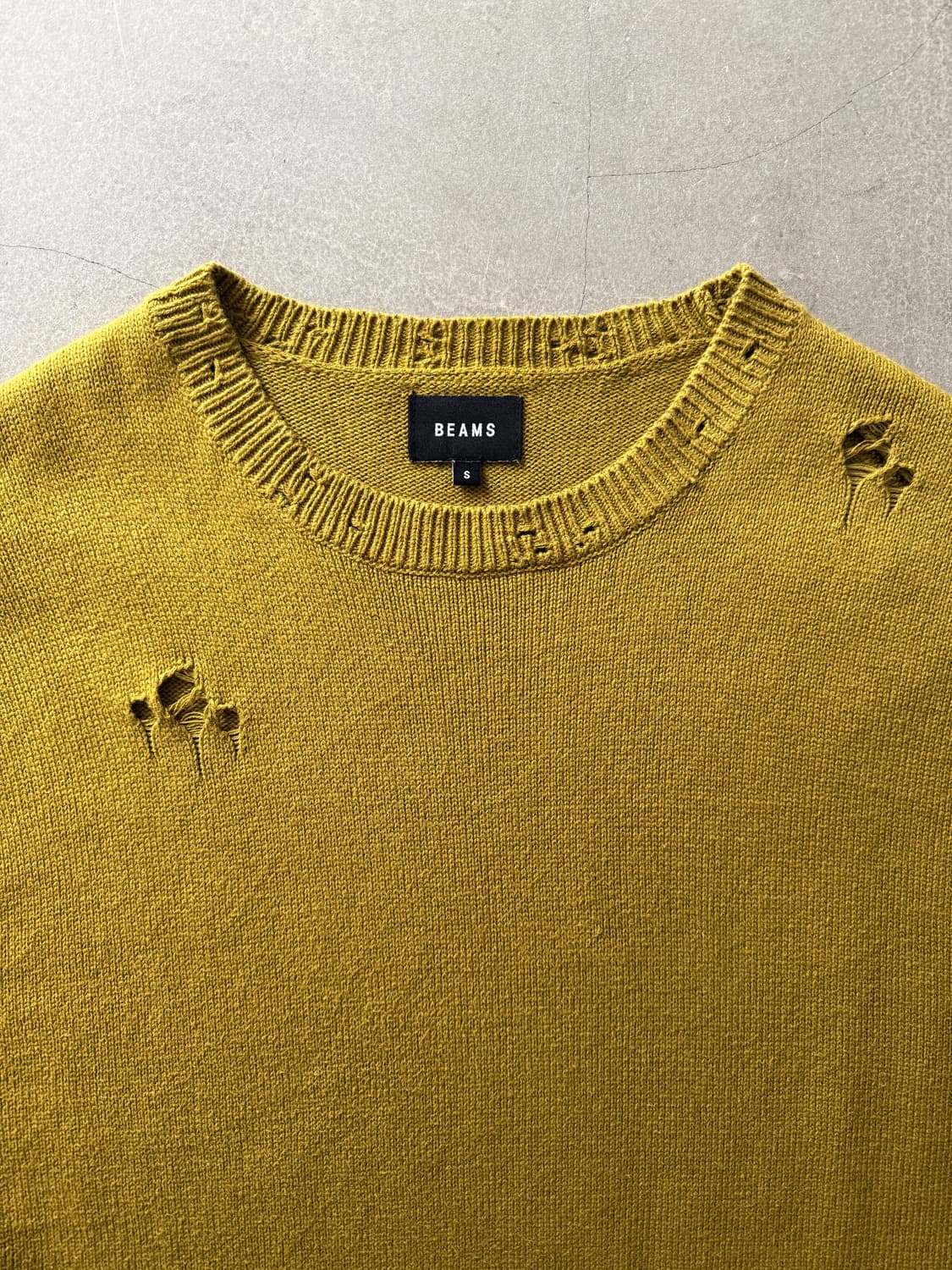 Beams Damaged Loose Crew Neck Knit 상품이미지3