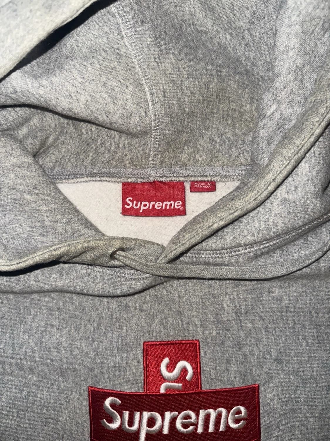 슈프림 크로스 박스 로고 후드 스웨트셔츠 헤더 그레이 상품이미지3