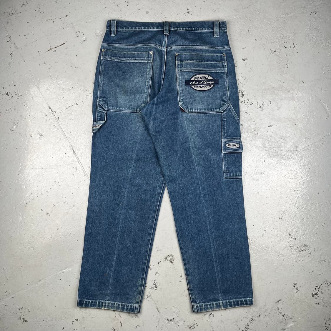 빈티지 Fubu 더 콜렉션 써클로고 배기 카펜터 데님팬츠 상품이미지3
