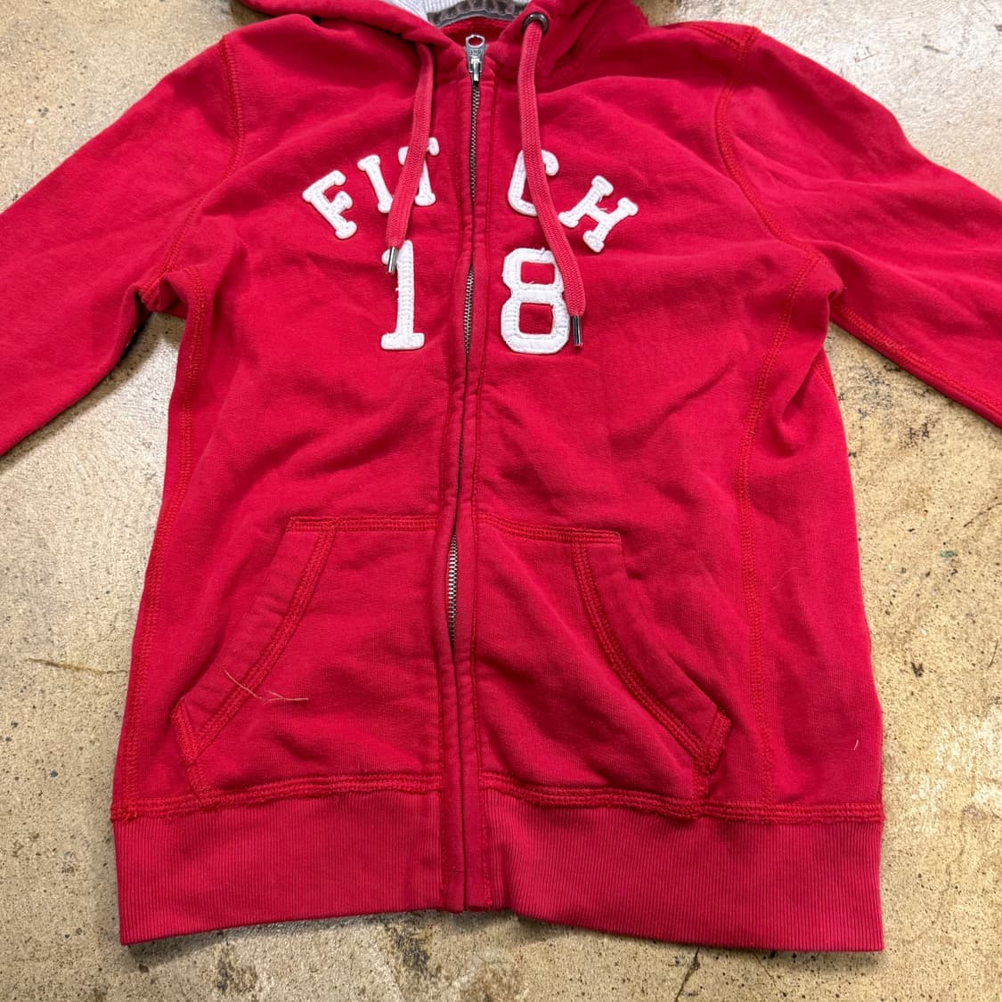 아베크롬비 레드 딱붙 후드집업 상품이미지3