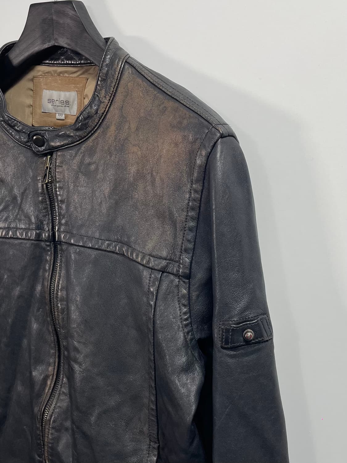 시리즈 워시드 램스킨 레더자켓  (on.628)   상품이미지4