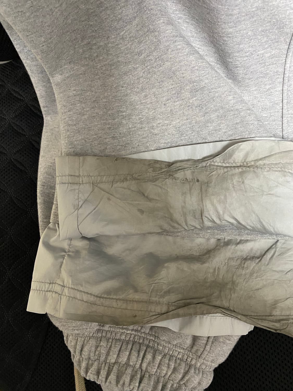 wapwokrs w092 레이어드 스웻팬츠 그레이 상품이미지3