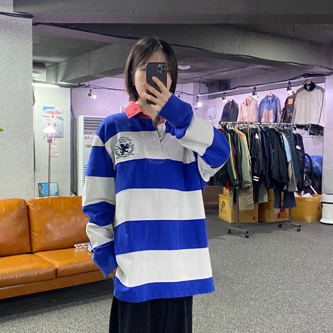 폴로 랄프로렌 커스텀핏 스트라이프 럭비티 B4462 상품이미지1