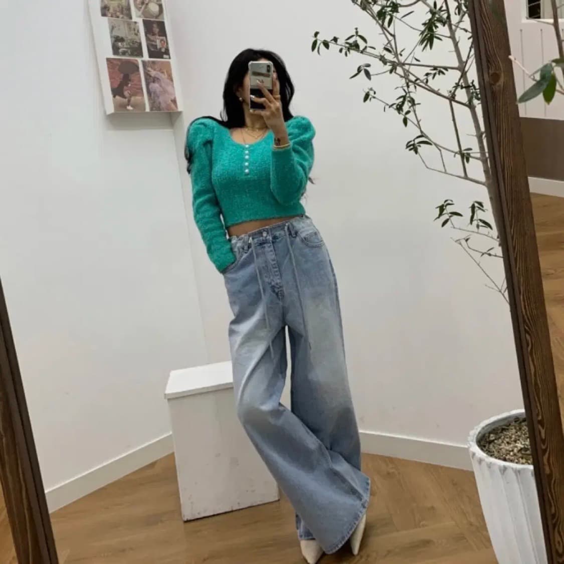 벨201_스트렌 뒷포인트 데님 팬츠 상품이미지2