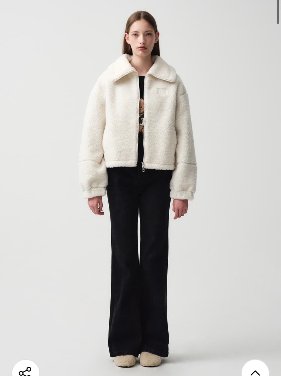 마리떼 플리스 자켓 M 아이보리 상품이미지3