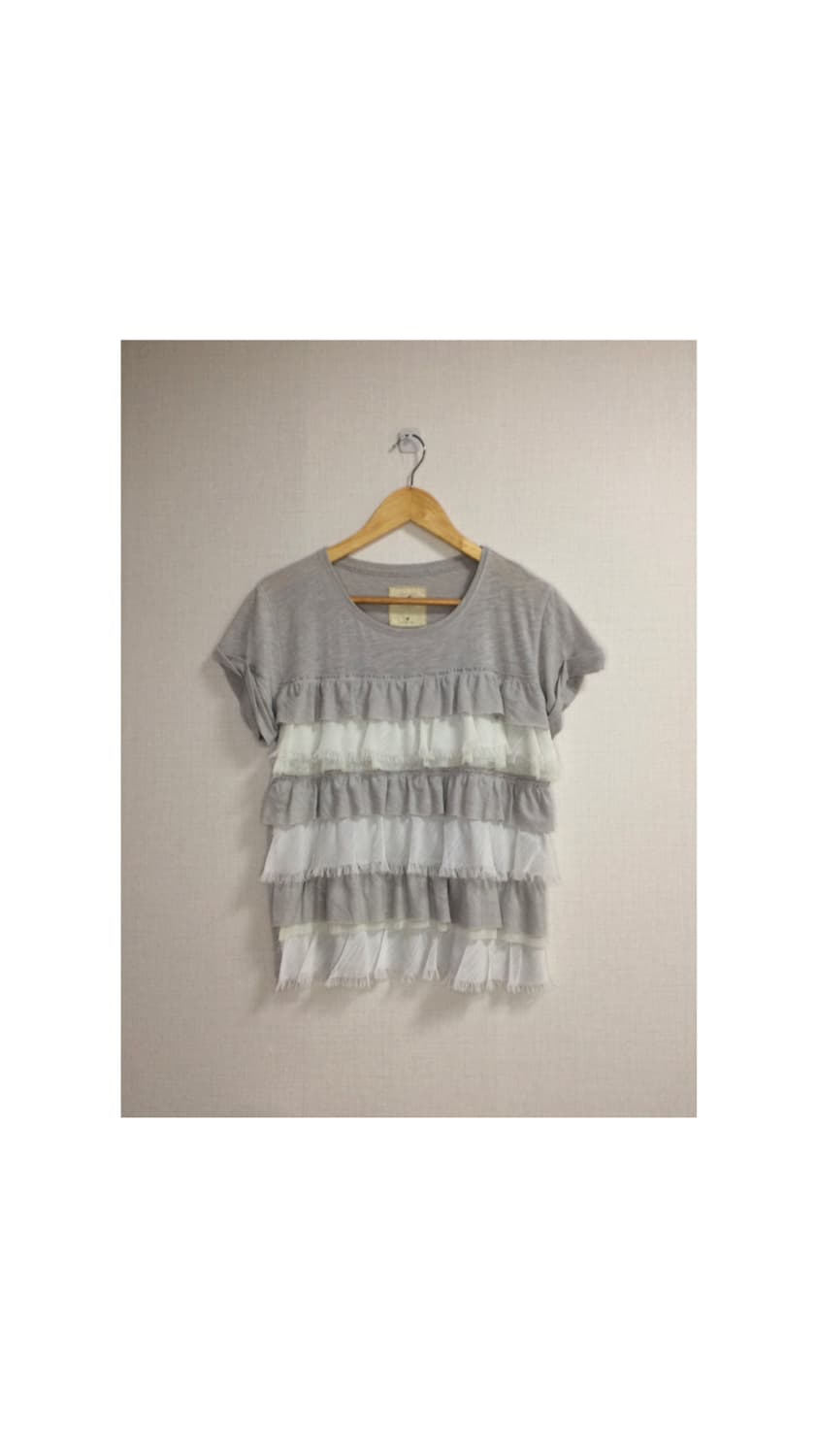 Hollister 홀리스터 그레이 프릴 반팔 티셔츠 상품이미지1