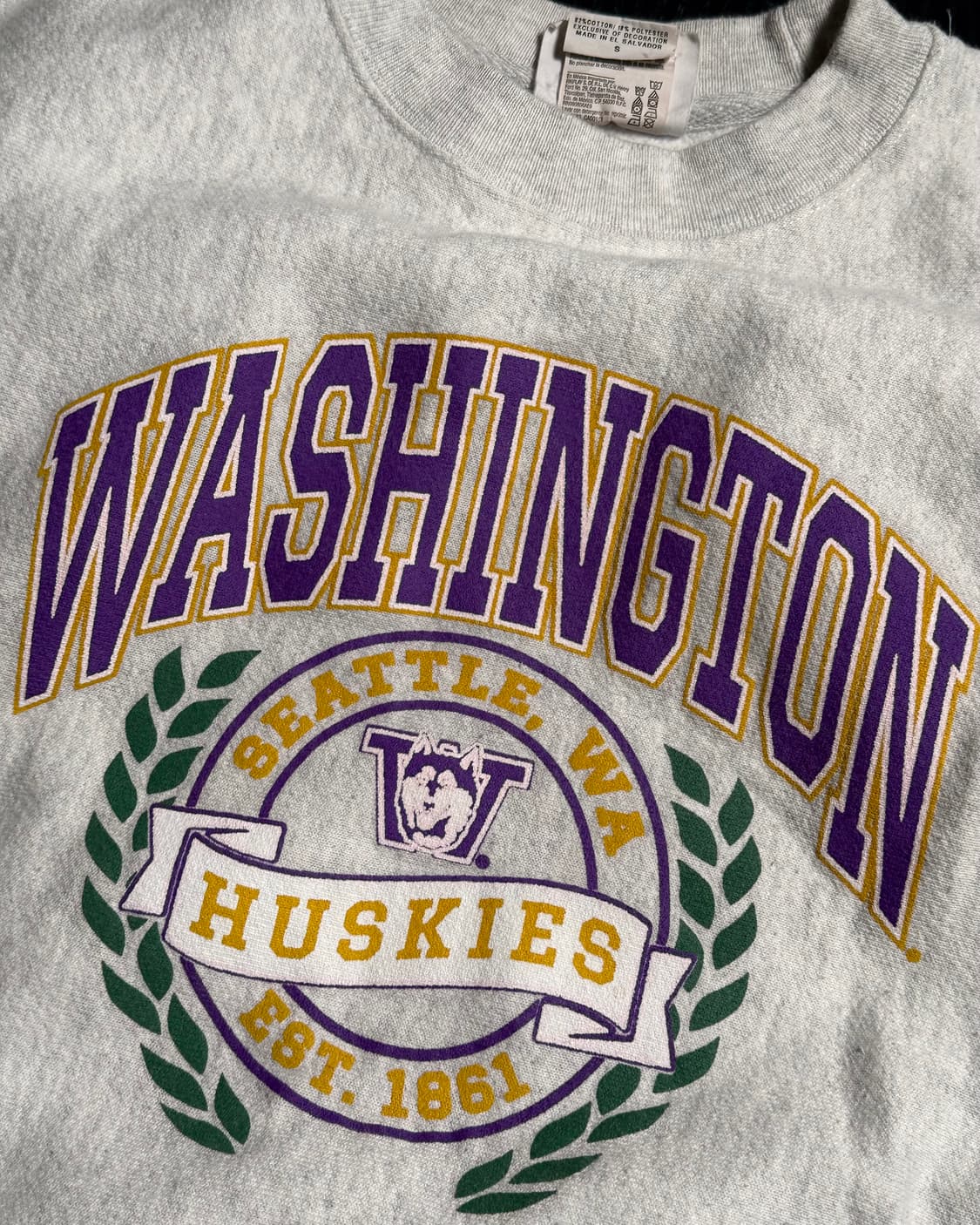 00‘s 챔피온 리버스위브 워싱턴 허스키 스웻셔츠 S 상품이미지2