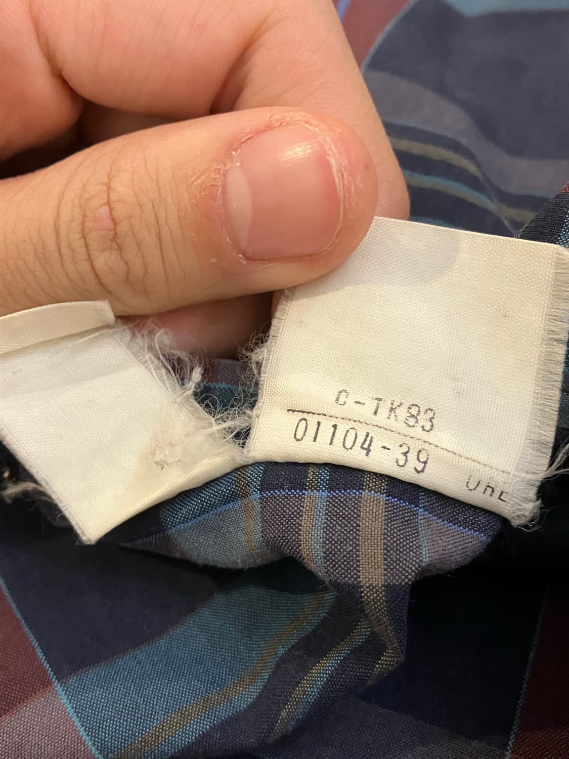 90s 버버리 일본판 노바체크 셔츠 네이비 상품이미지7