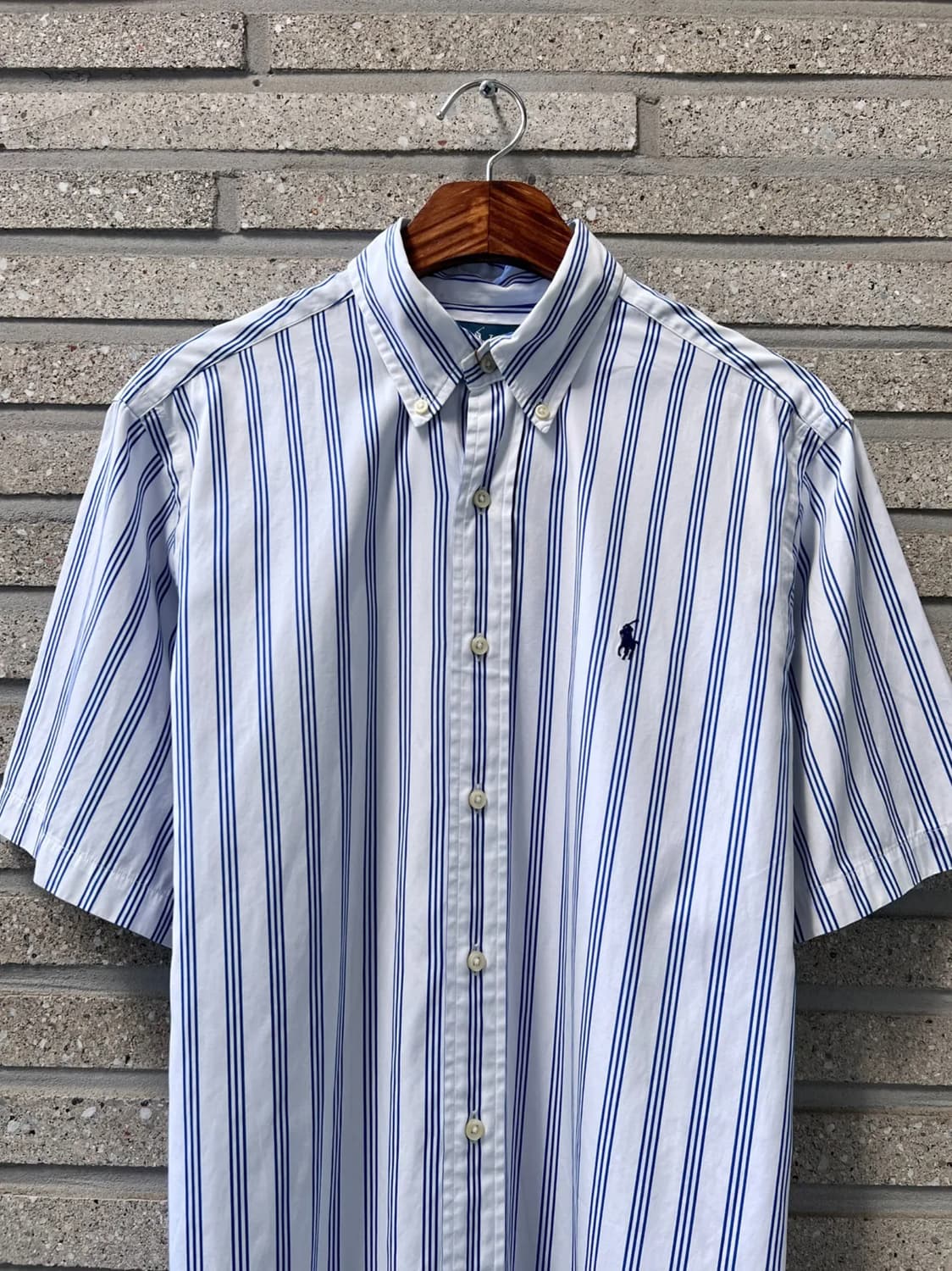 [M]폴로 랄프로렌 CLASSIC FIT 블루 스트라이프 코튼 셔츠 상품이미지1