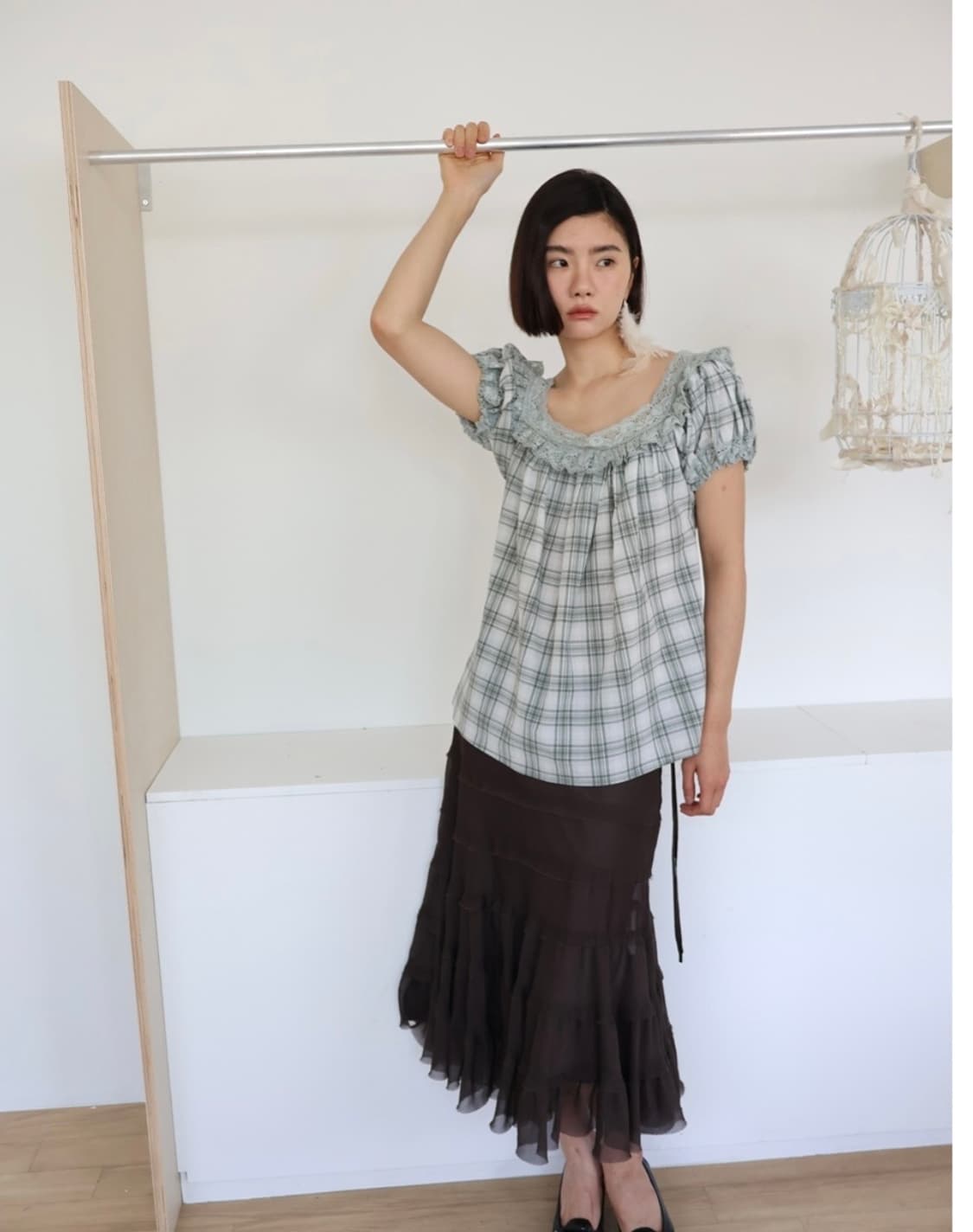✲ 콜로신스 NORA SHIMMERING SKIRT (brown) 상품이미지3