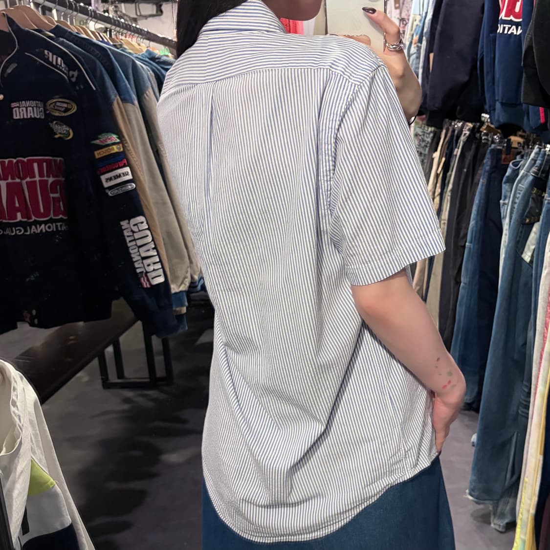 [IM] 폴로랄프로렌 스트라이프 반팔 셔츠 블루 상품이미지5