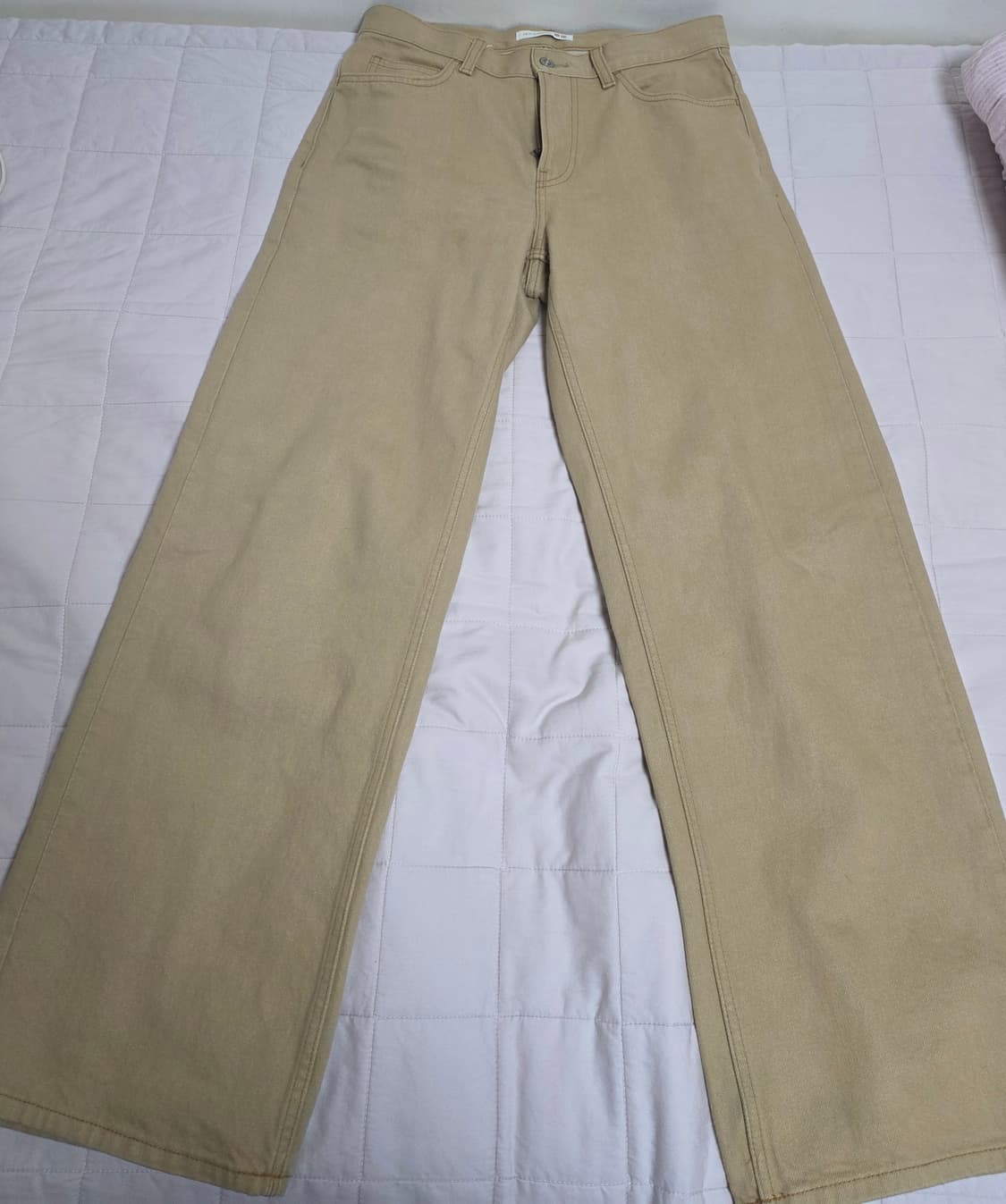 유니클로 jwa와이드스트레이트컬러진 (베이지 30사이즈) 상품이미지1