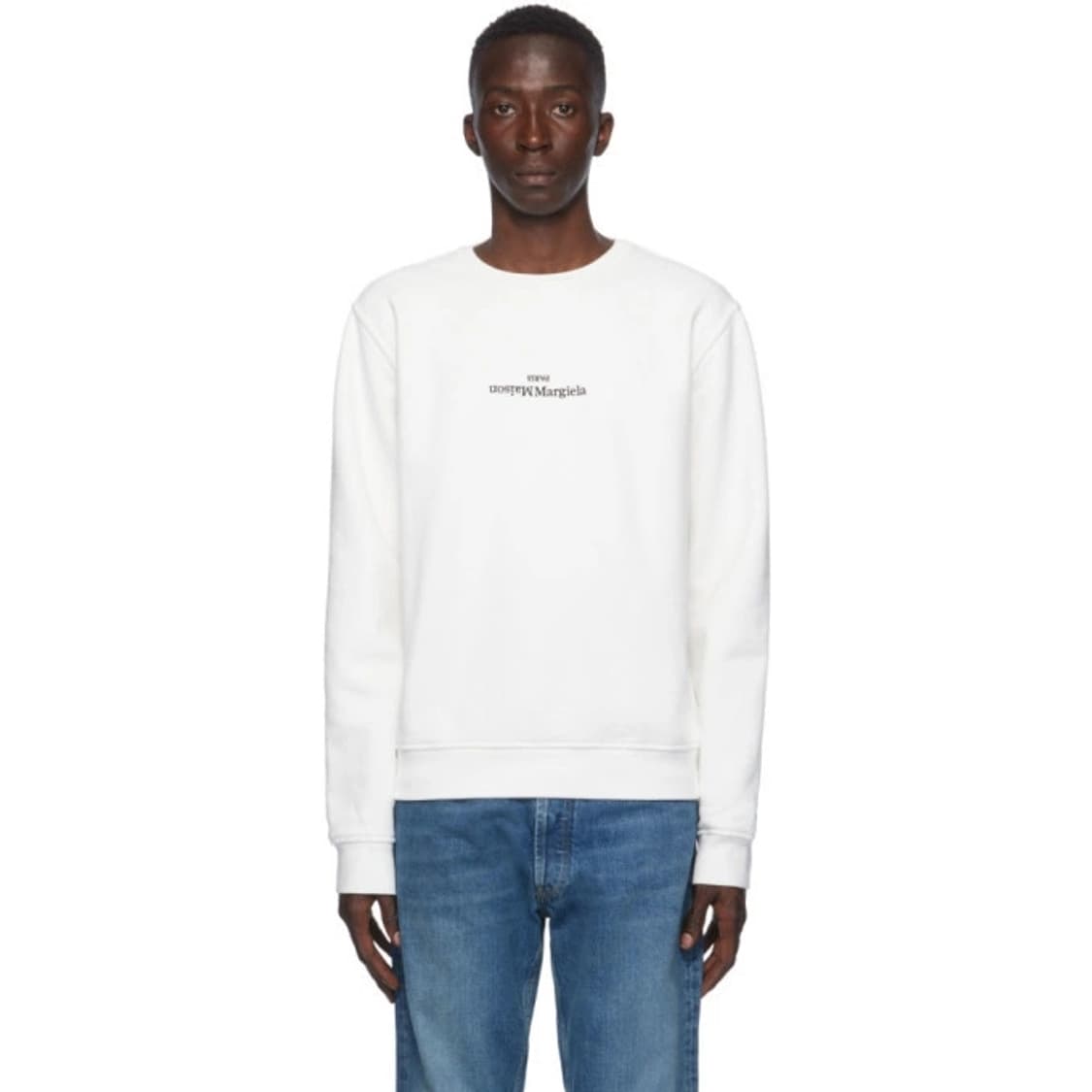 메종 마르지엘라 리버스 로고 맨투맨 화이트 48 상태 최상 상품이미지2