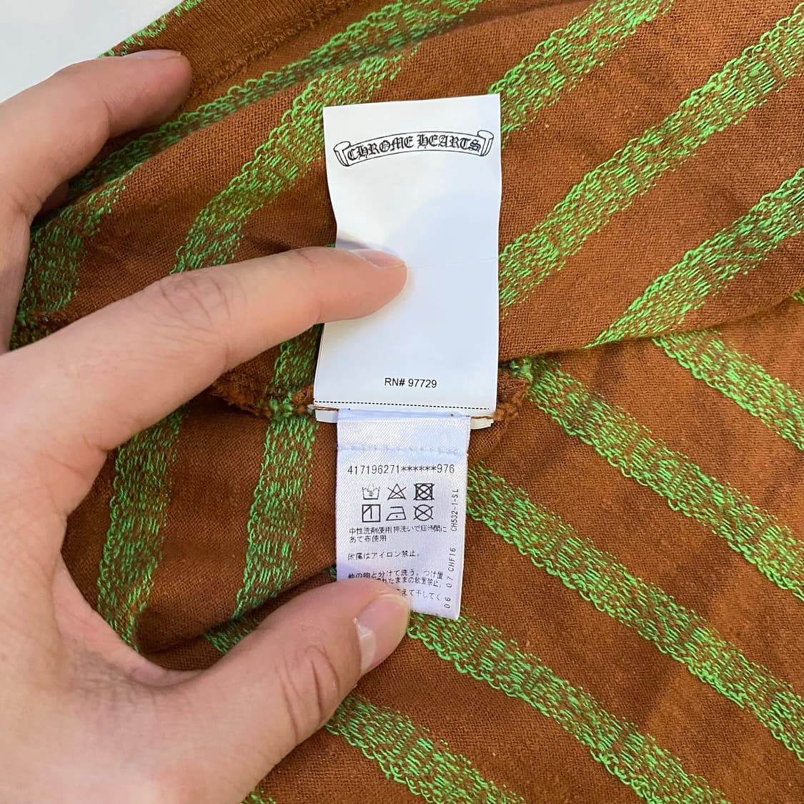 [M] 크롬하츠 매티보이 스트라이프 반팔 티셔츠 브라운 상품이미지7