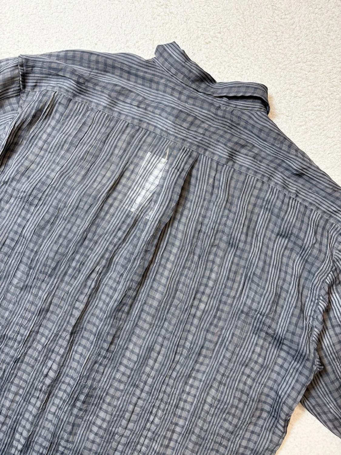 해칭룸 클래식 셔링 체크 셔츠 PN6495 상품이미지7