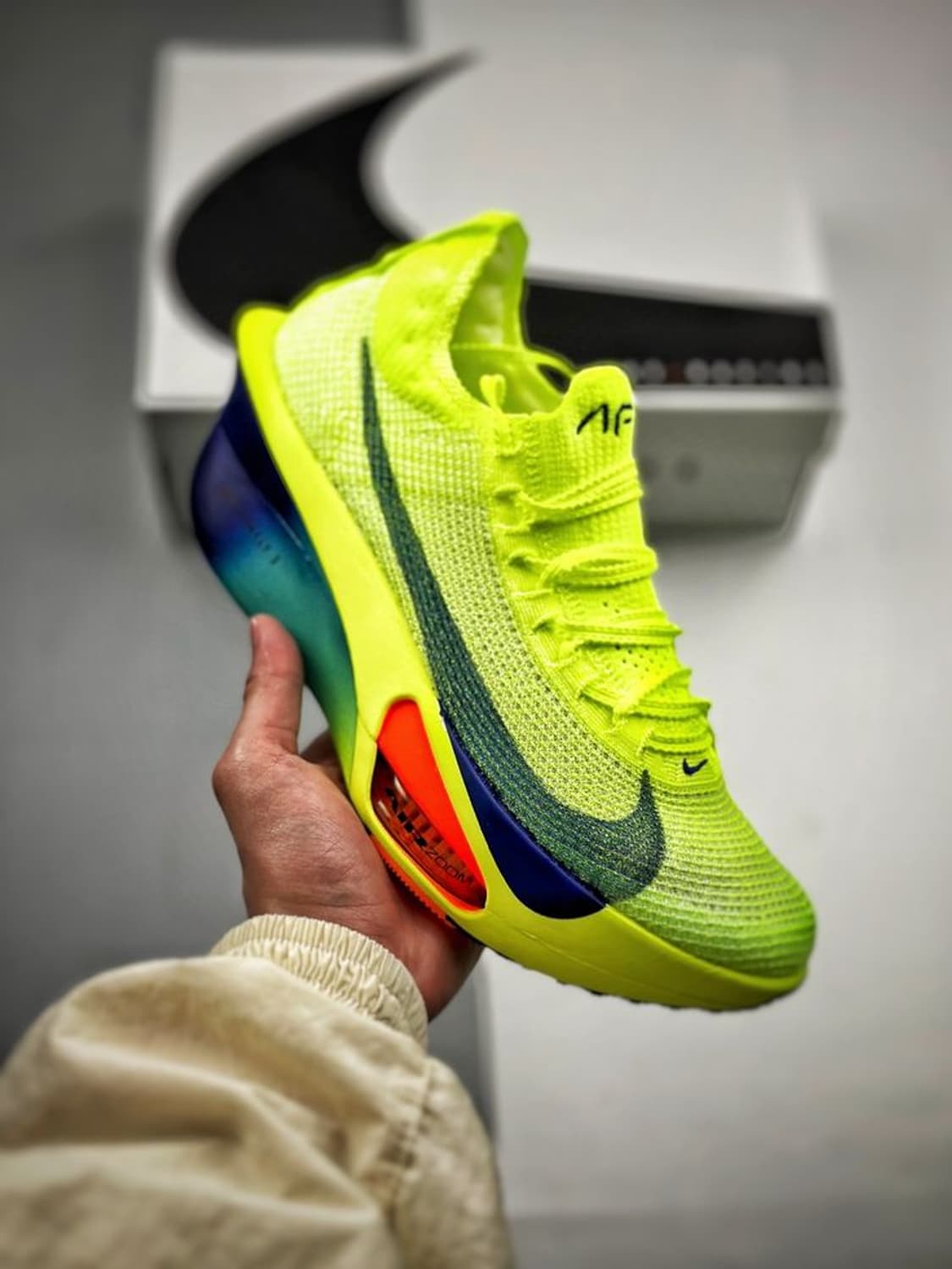 새제품280 나이키 에어 줌 알파플라이3 볼트 알파3 형광 러닝화 런닝화 상품이미지1