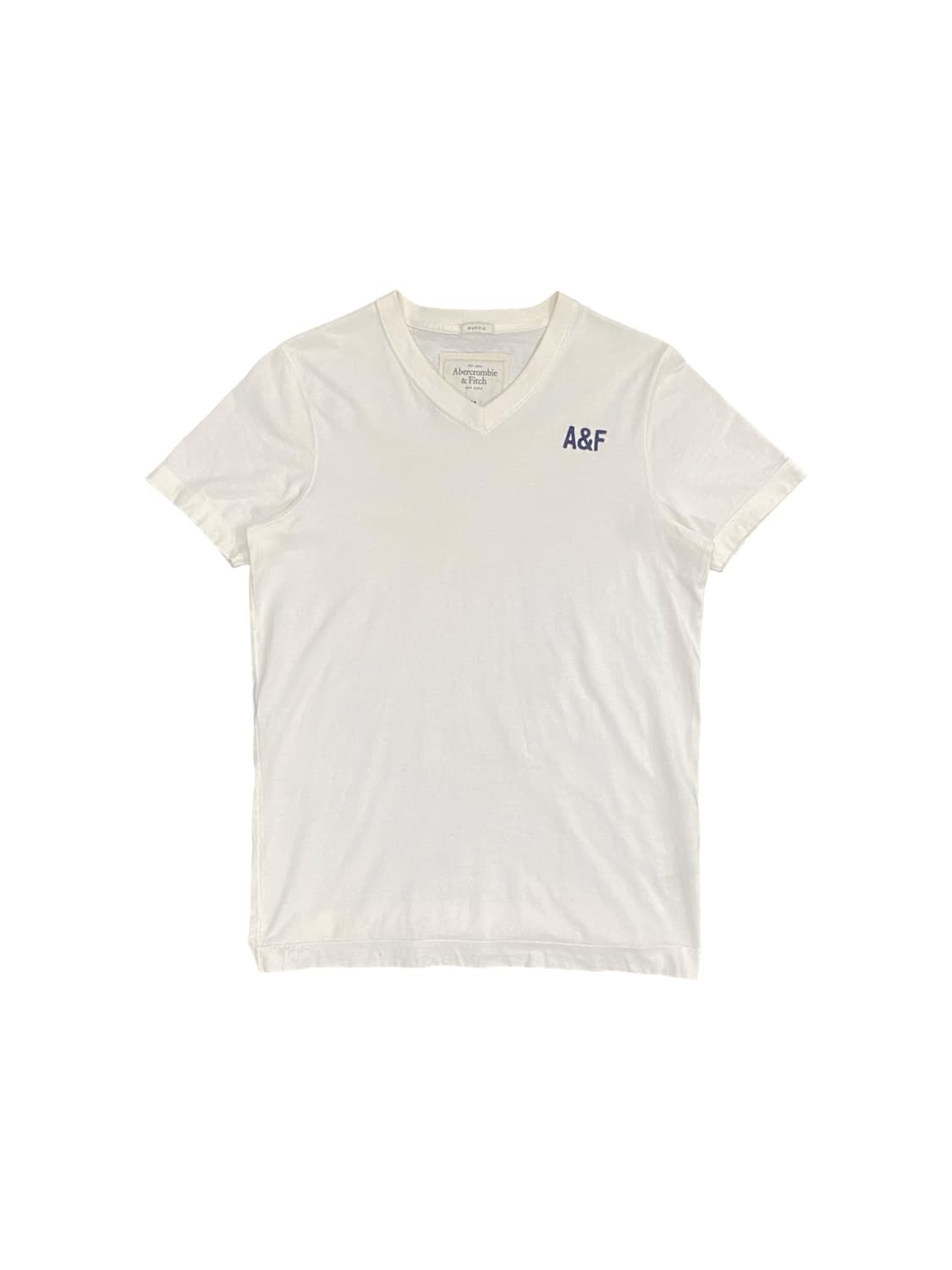 Abercrombie 베이직 로고 자수 브이넥 반팔티셔츠 상품이미지1