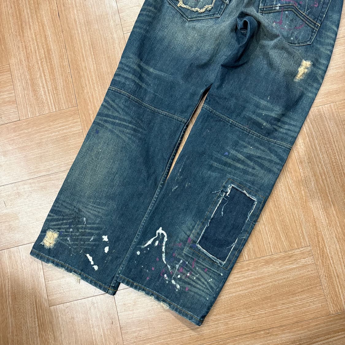 알마니 익스체인지 페인팅 데미지 패치워크 데님 상품이미지9