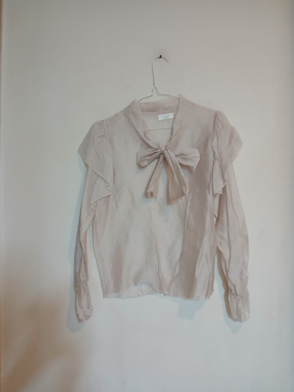 새상품 로맨틱 홀리몰리 시스루 프릴 타이 리본 블라우스 홀복 파티룩 셔츠 상품이미지1