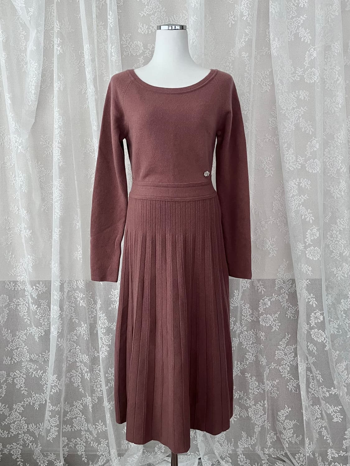 F) 듀엘 캐시미어 블렌드 니트 원피스 브라운 상품이미지1