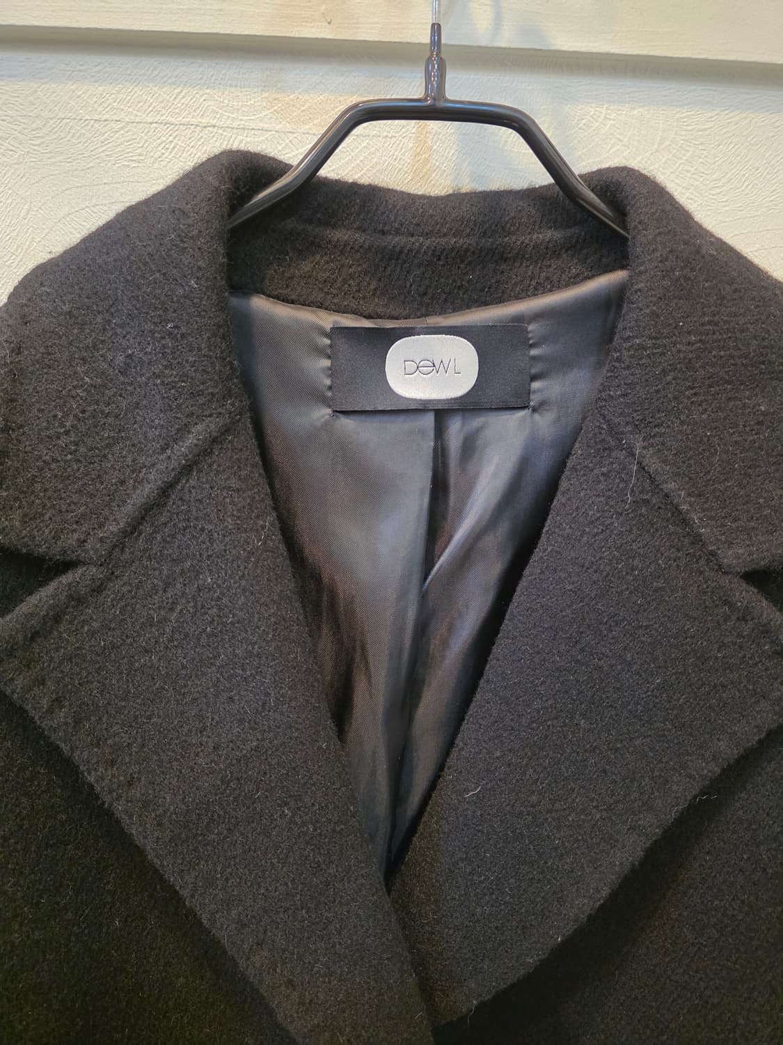 DEWL 알파카 블랙 모직 싱글코트 상품이미지1