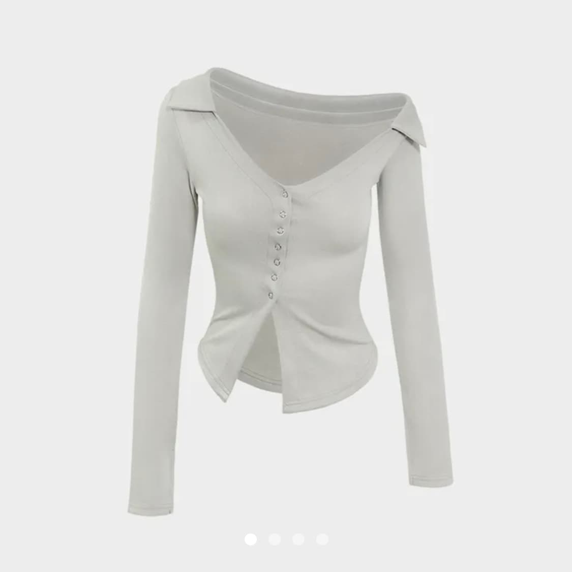 오프숄더 셔츠 라이트 그레이 상품이미지2