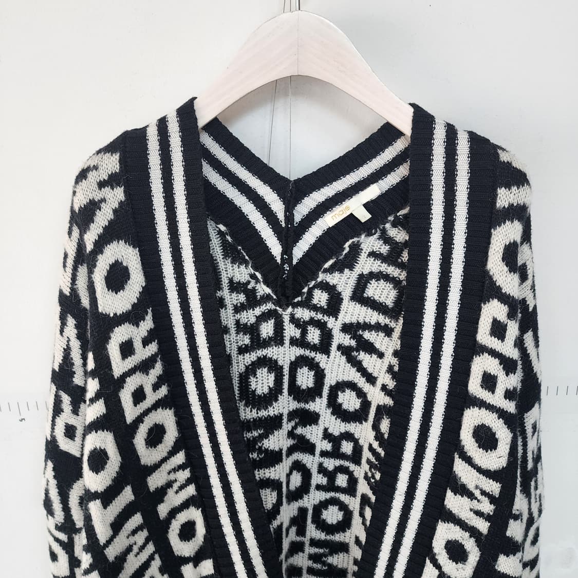 마쥬 블랙 앤 화이트 패턴 가디건 상품이미지2