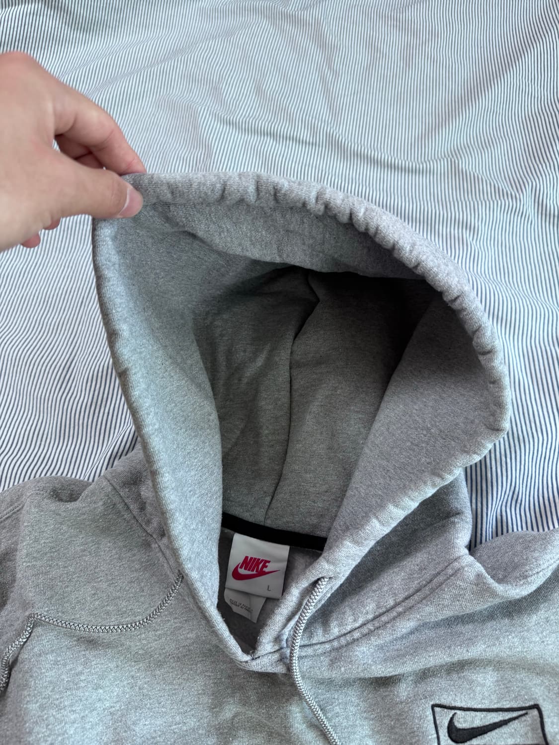 (SS급) 나이키 x 스투시 NRG RA 풀오버 후드 다크 그레이 헤더 상품이미지5