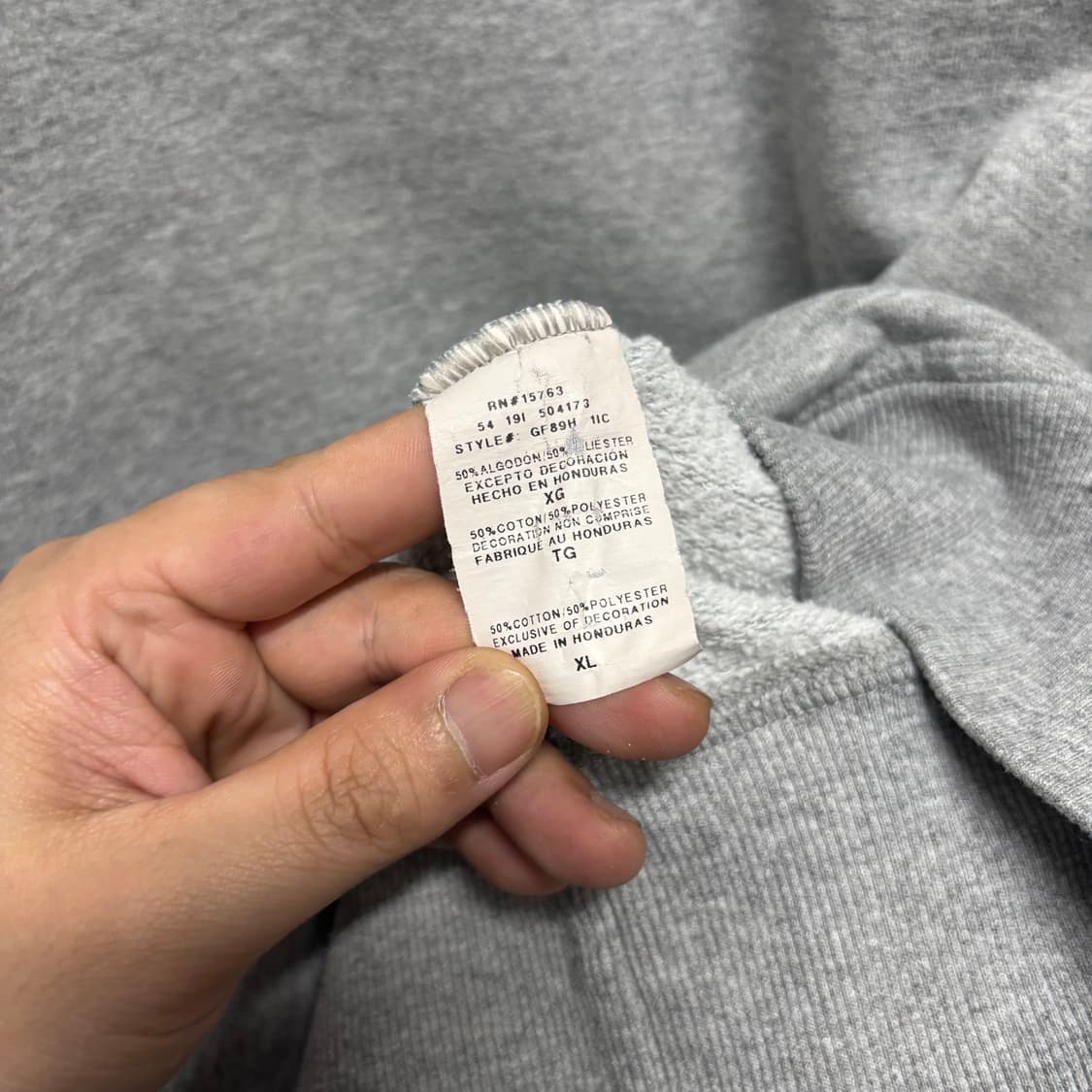 챔피온 그레이 빅로고 후드티 상품이미지5