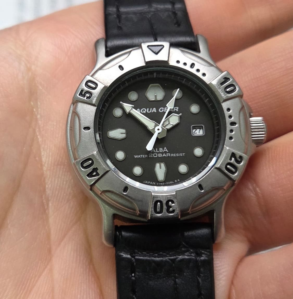 레어] 빈티지 세이코 알바 아쿠아기어 중형 미드사이즈 쿼츠  상품이미지6
