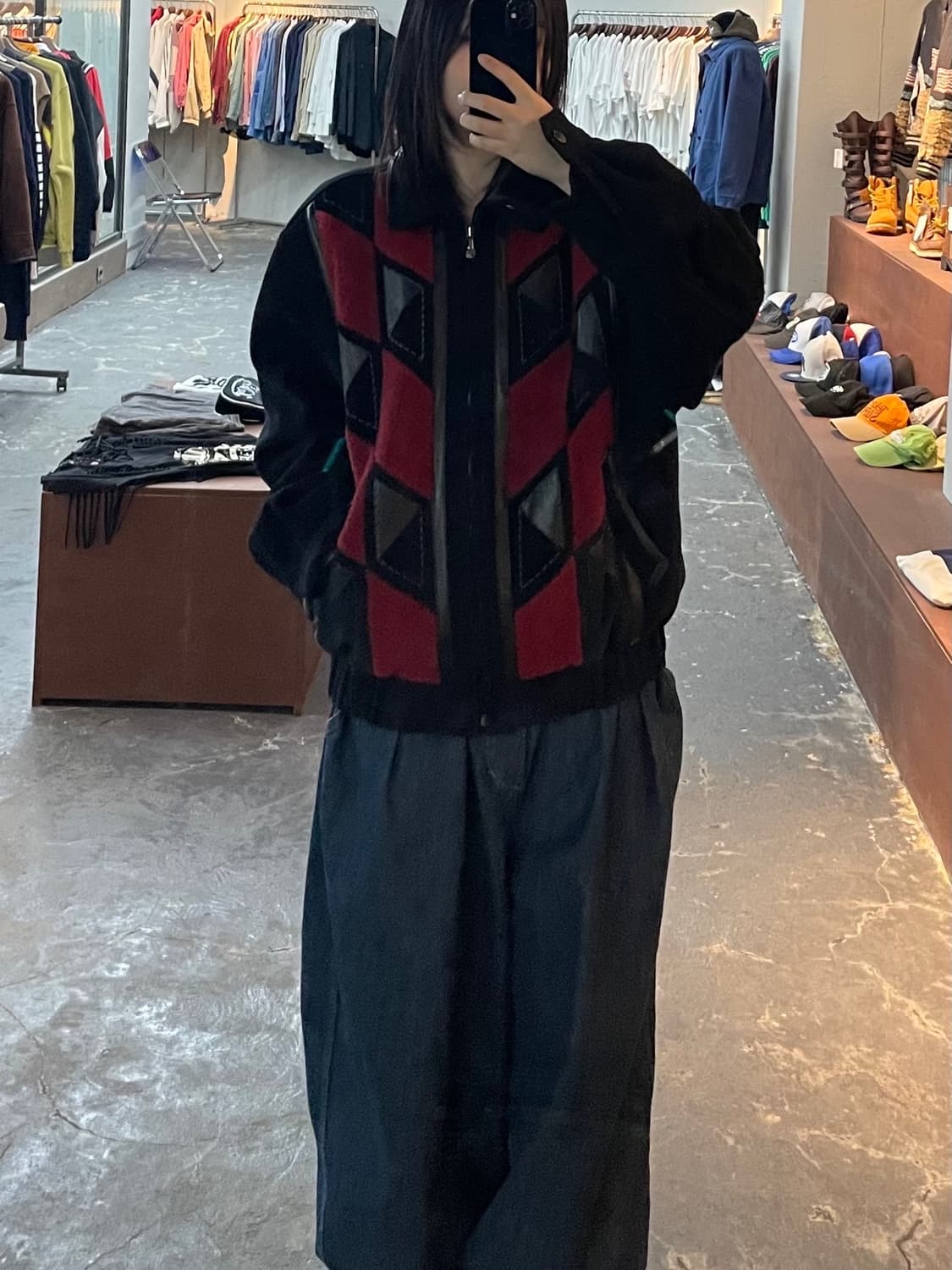 레드옥스 에스닉 니트 봄버 자켓 H1074 상품이미지1