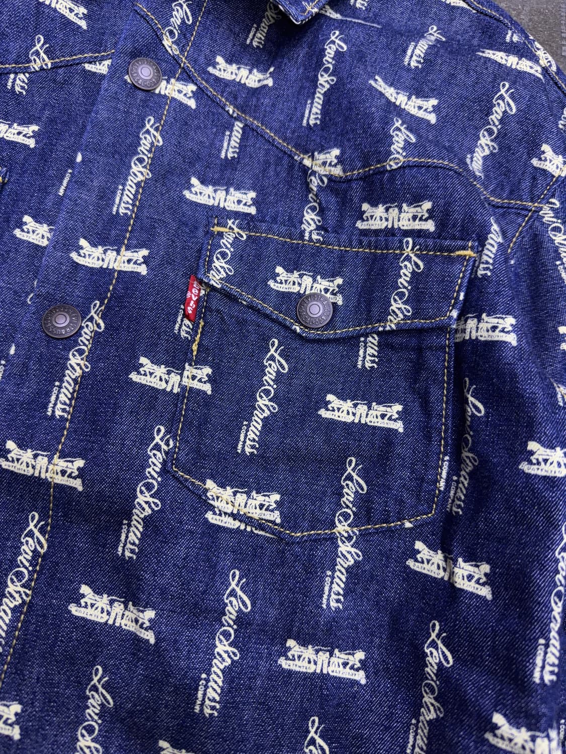 리바이스 키즈 양면 리버시블 데님셔츠 자켓 셔켓 M 상품이미지6