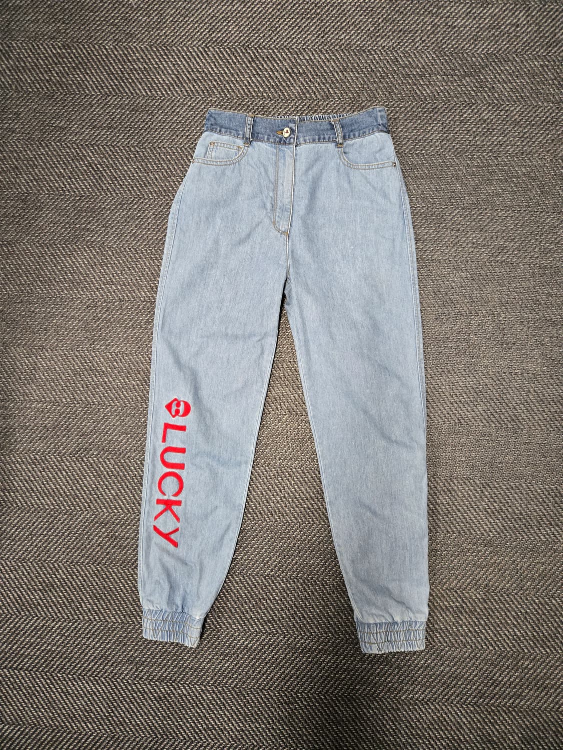 럭키슈에뜨 LUCKY 데님 조거 팬츠 36 밴딩바지 상품이미지1