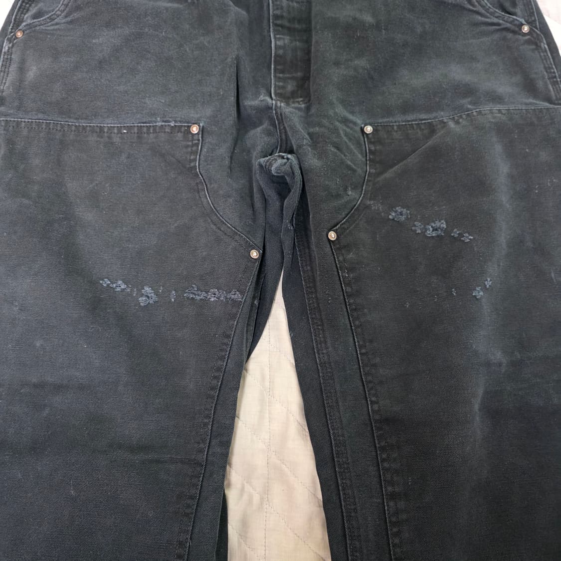 [40X30] 00s 빈티지 칼하트 더블니 B01 BLK 워크팬츠 BK2 상품이미지2