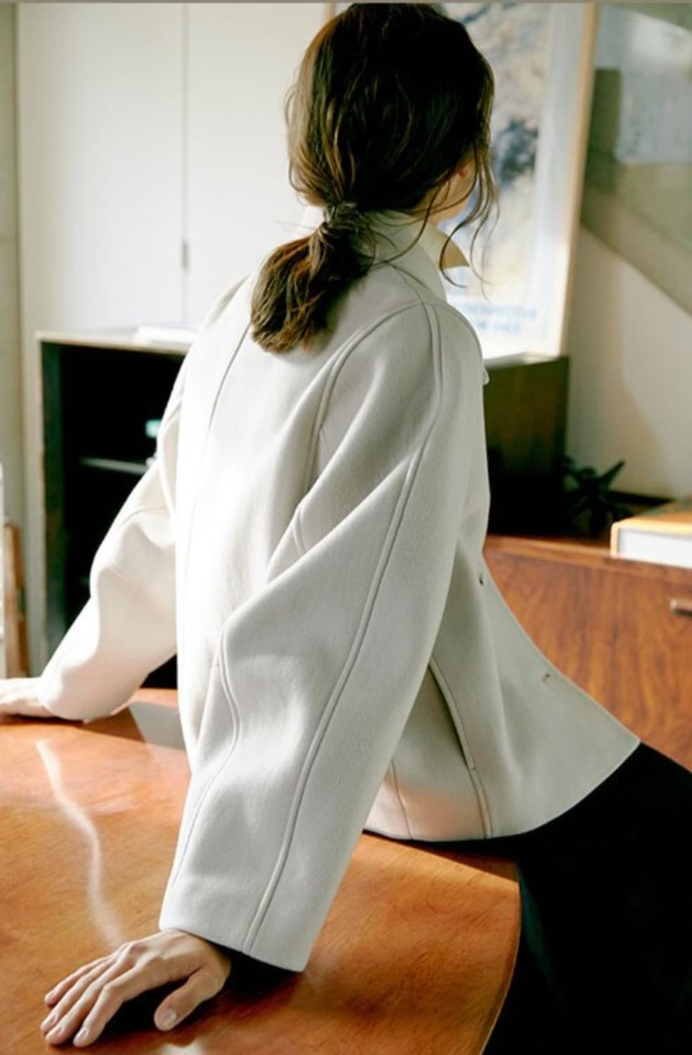 프론트로우 코쿤슬리브 울캐시미어 코트 더스티베이지_S 상품이미지2