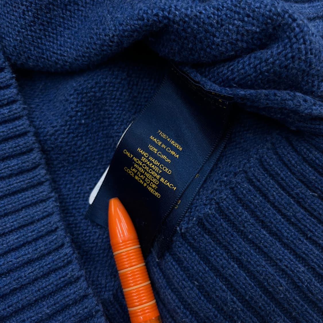 폴로 랄프로렌 레몬포니 블루 니트 반집업 L 상품이미지5