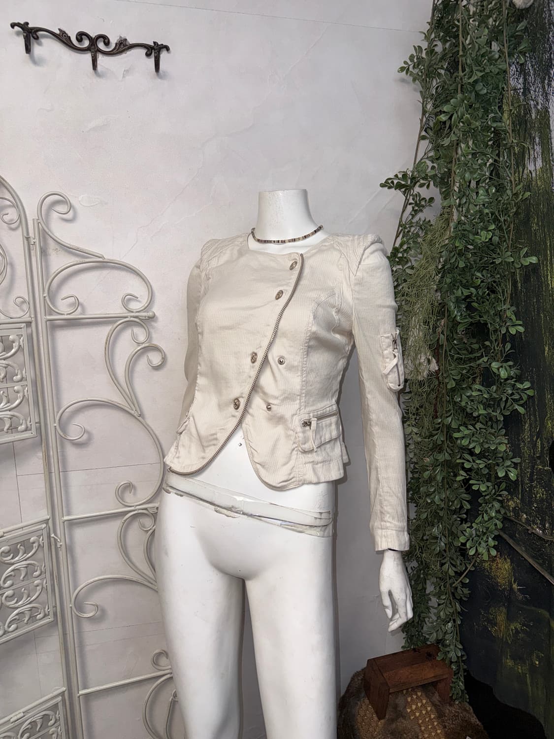 O’2ND ivory linen button military jacket 상품이미지6