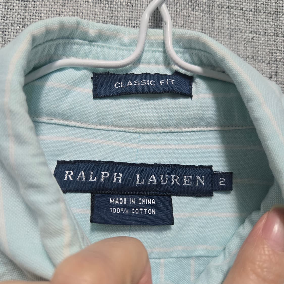폴로 랄프로렌 클래식핏 스트라이프 셔츠 하늘색  상품이미지6