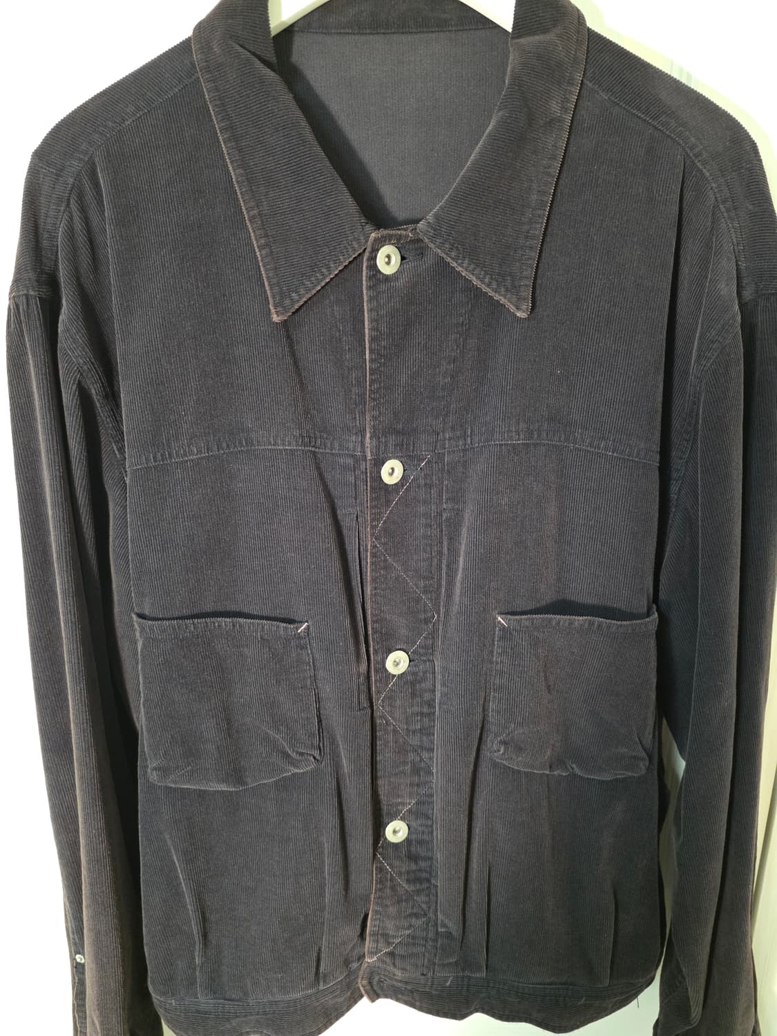 [4] 폴리테루 1011 페이즐리 트러커 자켓 - 다크퍼플네이비 코듀로이 상품이미지2