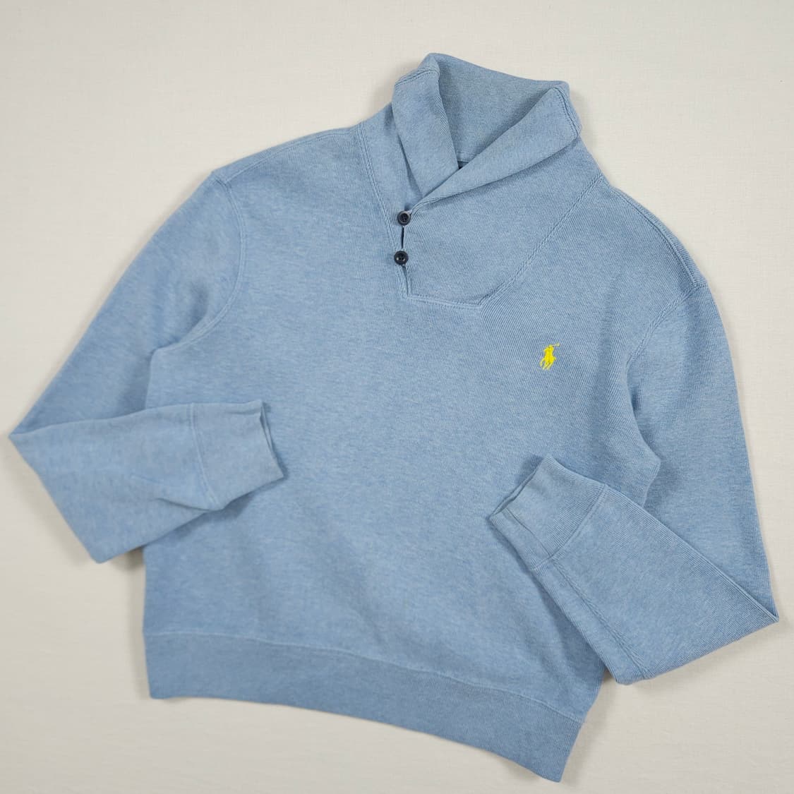 S(90) 폴로 랄프로렌 숄더넥 코튼 니트 스카이블루 상품이미지2