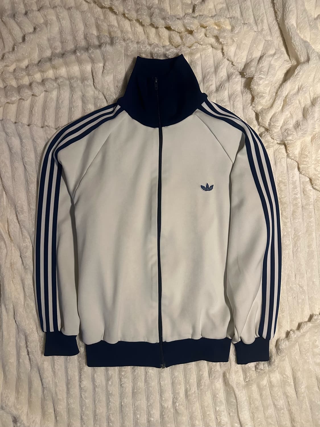 아디다스 80's 서독제 네이비 배색 크림 트랙탑 상품이미지1