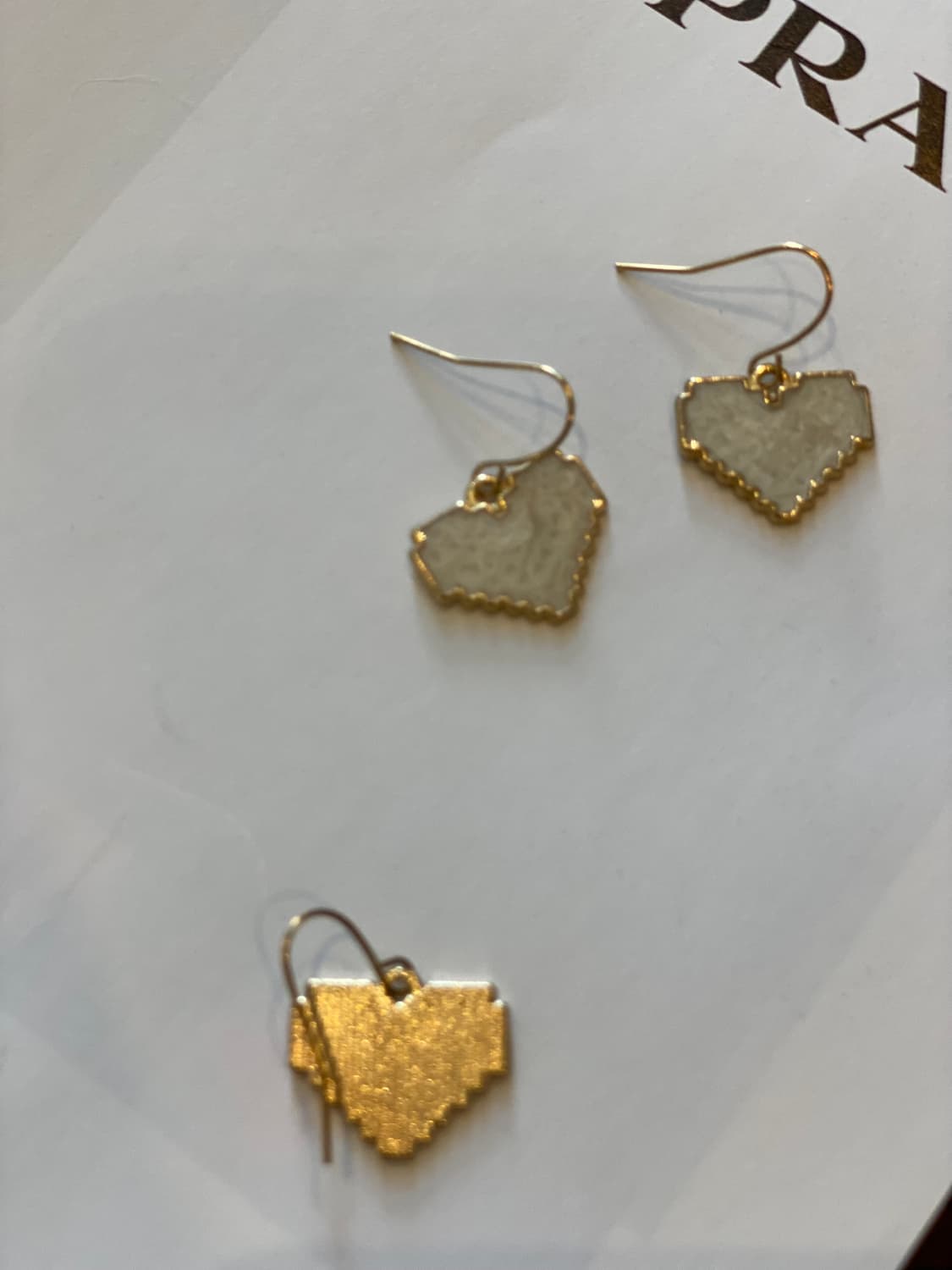 새상품 주인장추천 퍼플 아이보리 하트 귀걸이 2종 세트 상품이미지4