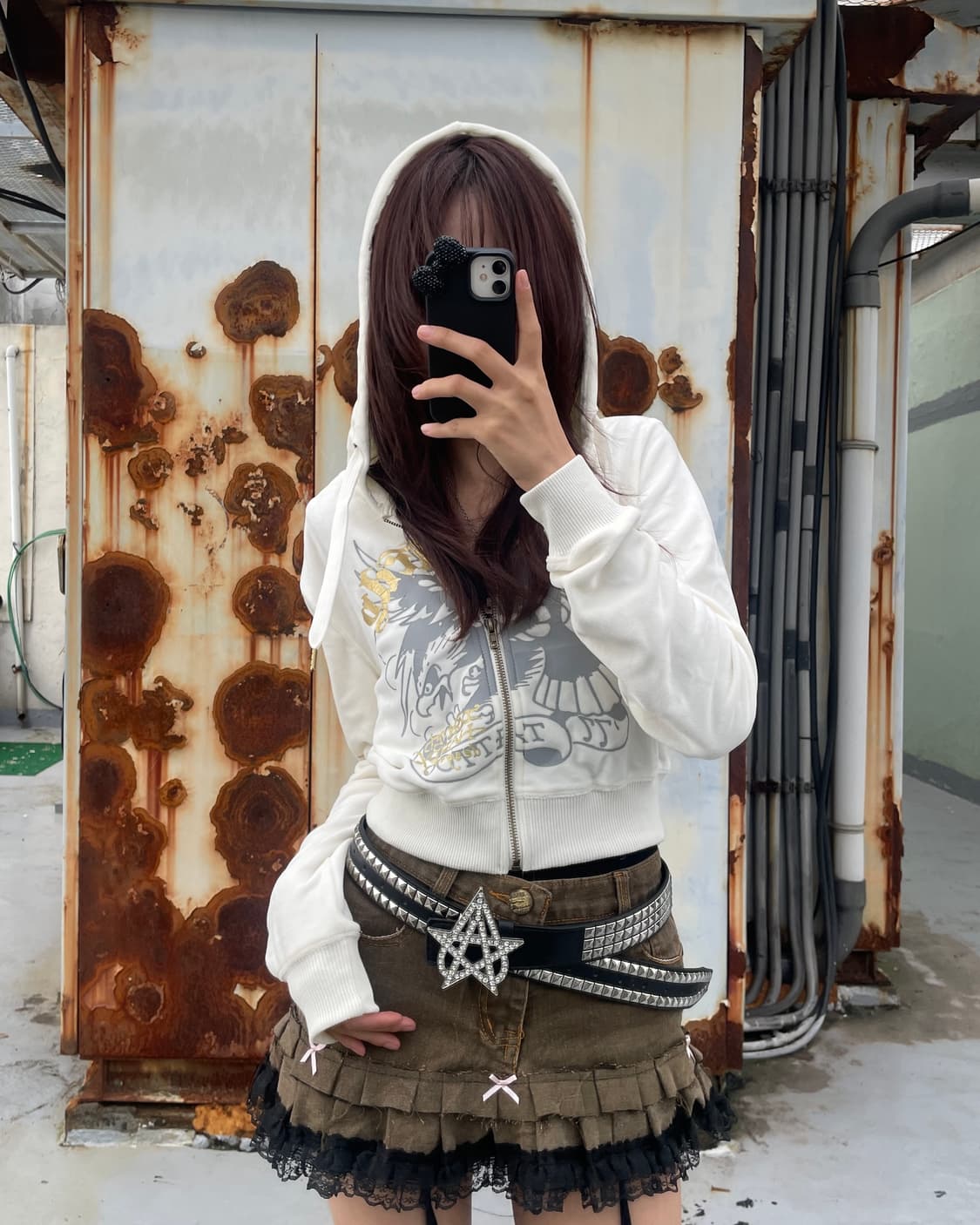 🎸Ed Hardy 화이트 프린팅 후디🎸 상품이미지4
