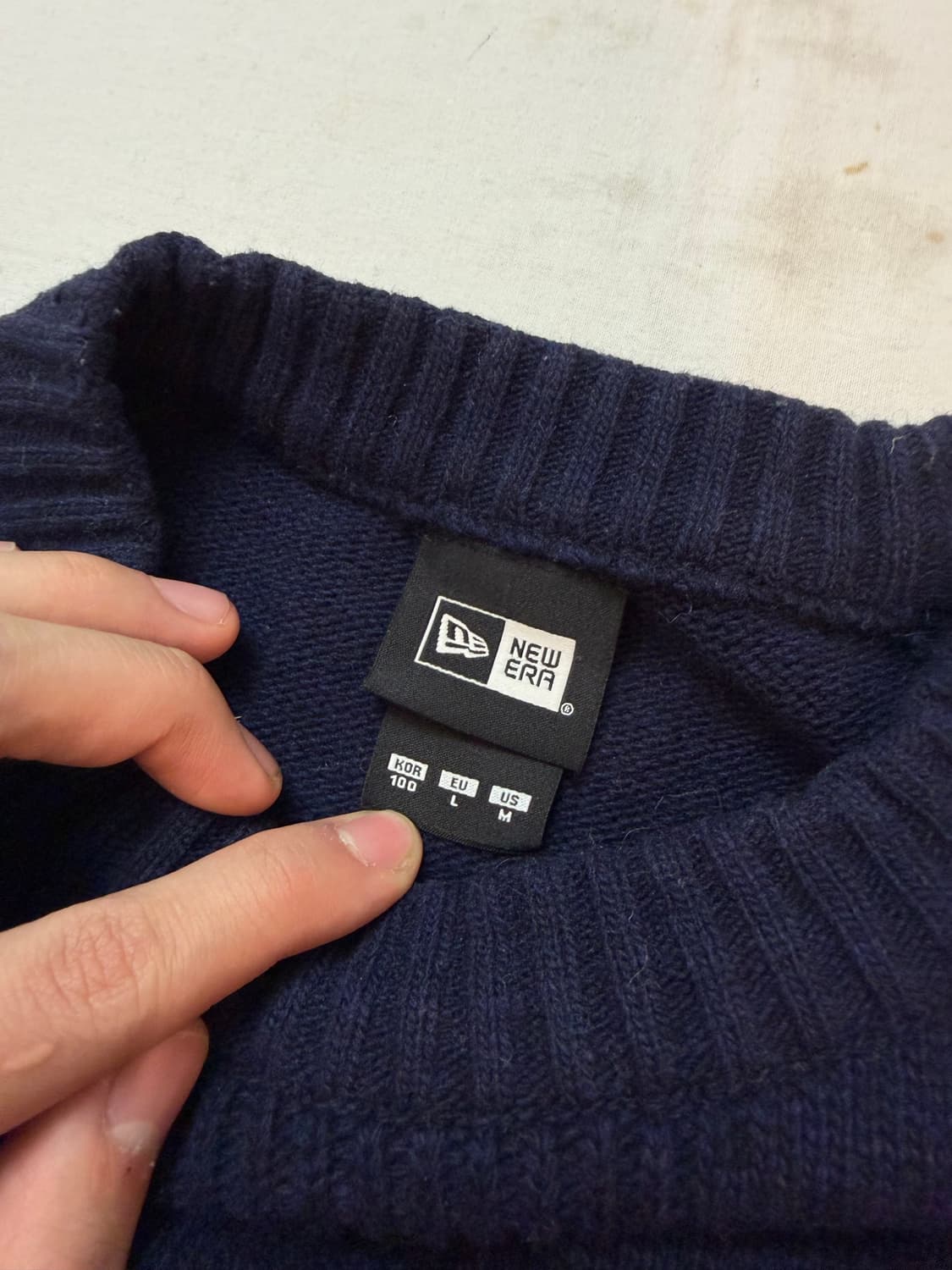 뉴에라 양키스 NY 빅로고 울 니트 네이비 상품이미지4